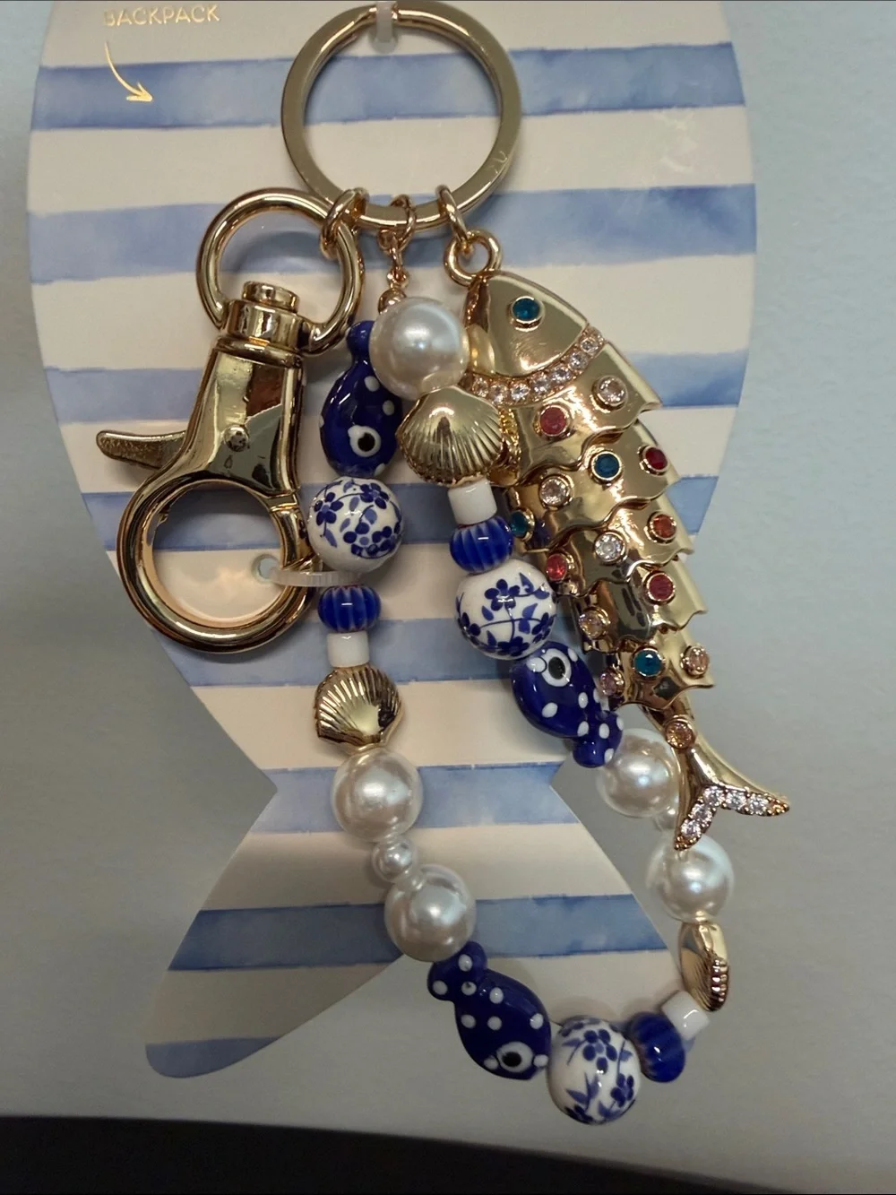 Piper K | Ceramic Cubic Zirconia Fish (Moves) Bag Charm 🐟